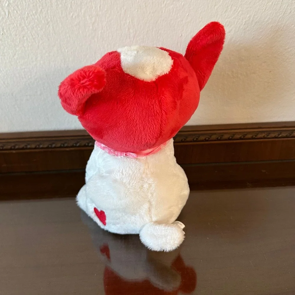 Hallmark 2023 Valentines Day Puppy Dog Plush Red White Heart Bandana Stuffed Toy